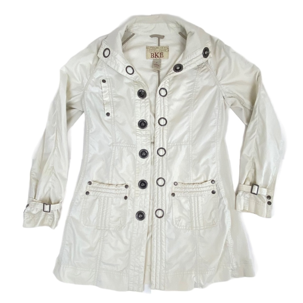 BKE by Buckle Cream Corduroy Trench Utility Coat Lightweight Outwear Medium